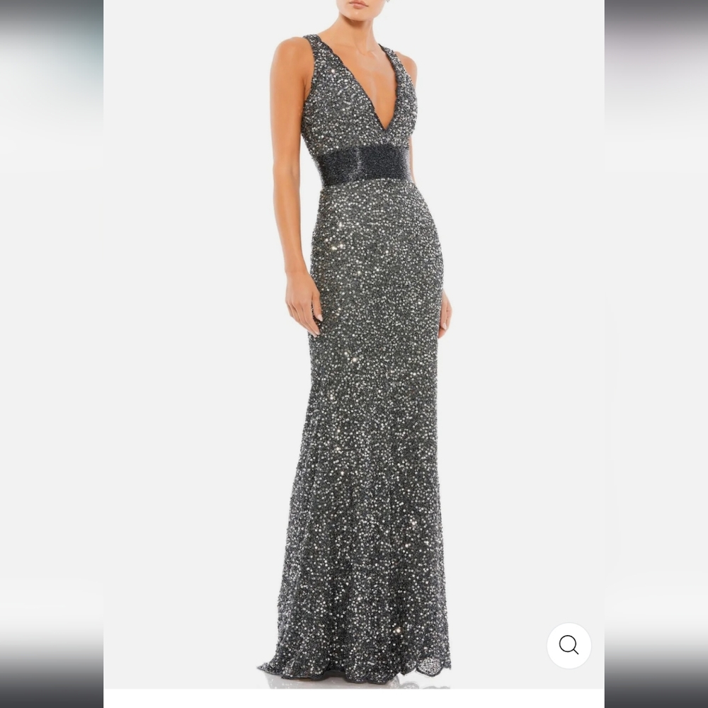 Mac Duggal Beaded Dress with Sequins